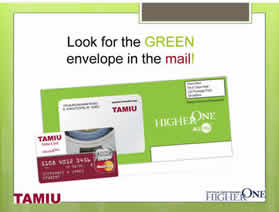 Picture of the TAMIU Debit Card Envelope