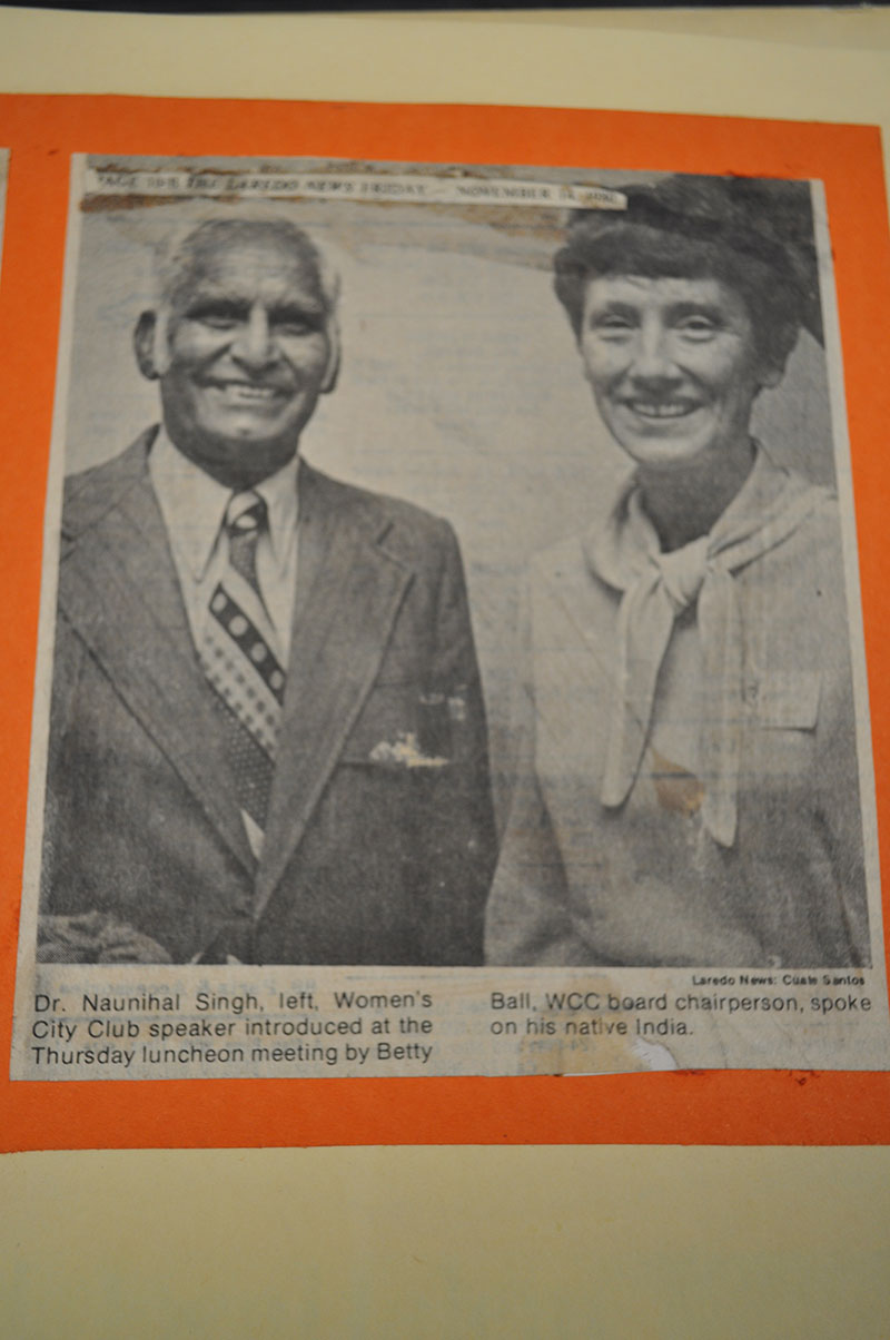 Photographed left to right: Dr. Singh and Betty Ball.