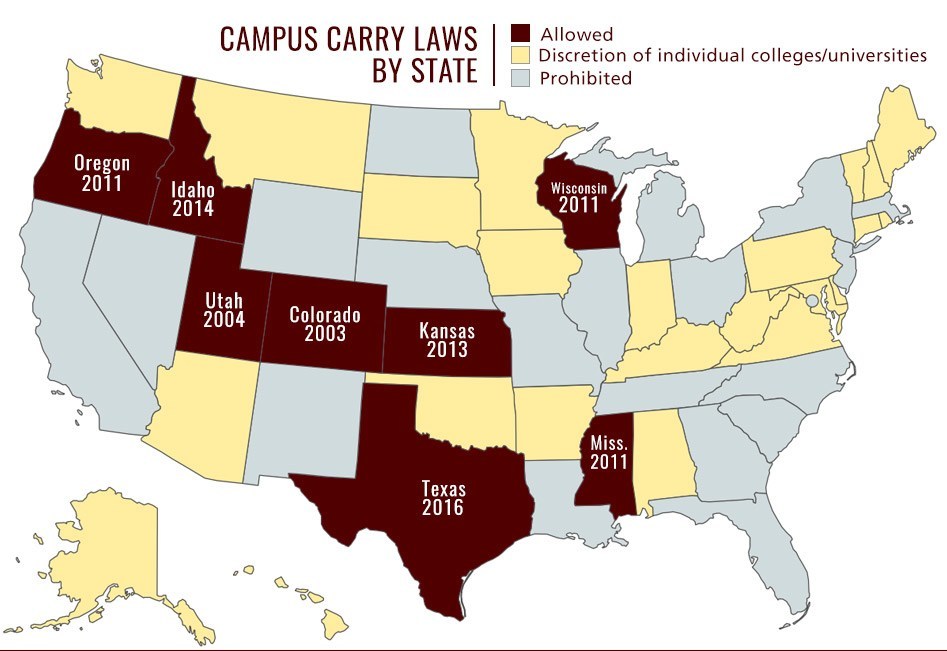 Map of Campus Carry States