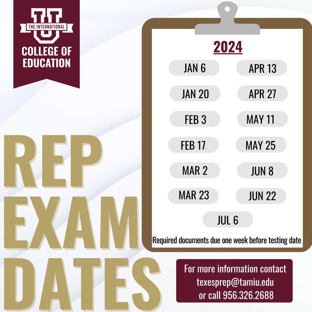 Rep Exam Dates