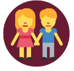 woman and man in close contact icon