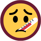 sad emoji with thermometer in mouth
